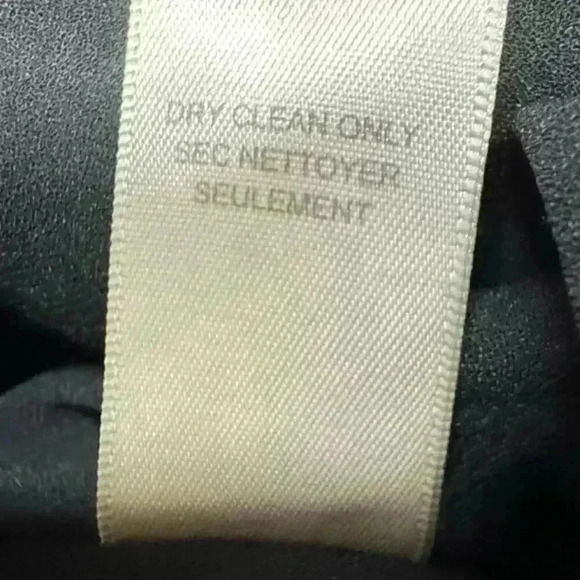 Rebecca Taylor - Navy Dress W/ BlackLeather Panels Round Neck Zip Back Sz 8 - Picture 12 of 13